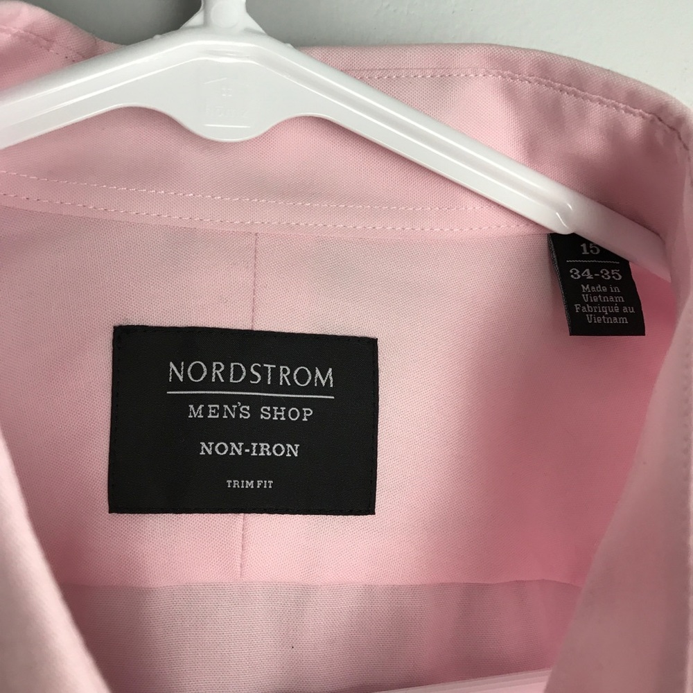 NWT Nordstrom men’s dress shirt pink long sleeve - Picture 4 of 7